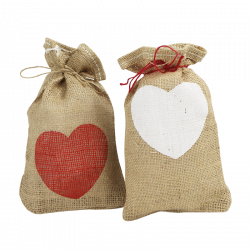 Jute zakken met hartje